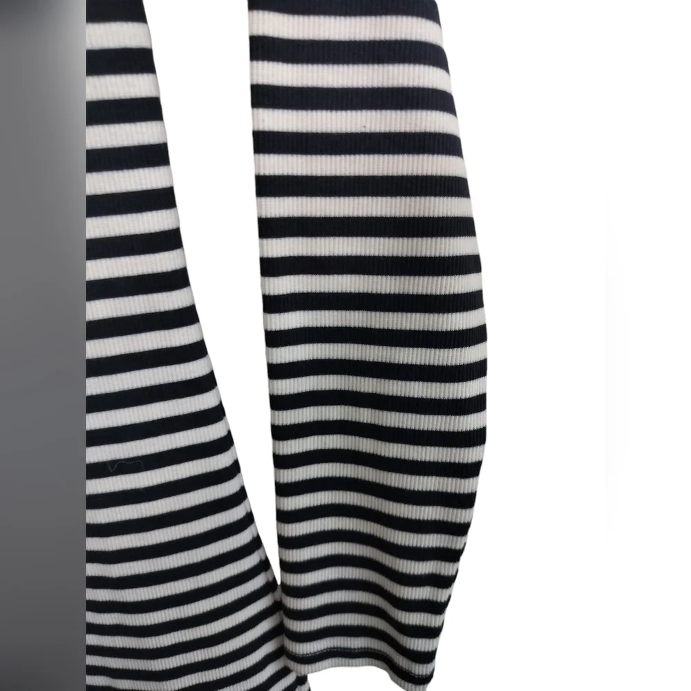 2960)Pretty Little Thing Thick Rib Striped Button Through Long Sleeve Dress 10 - Picture 6 of 11